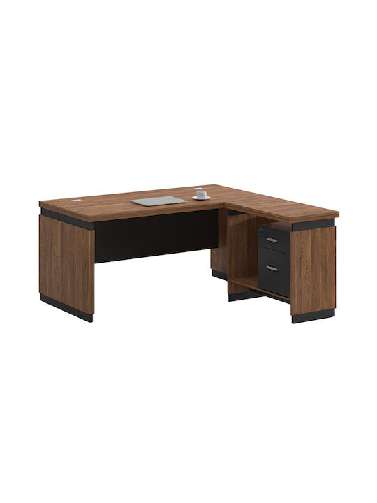 Corner Desk Oscar Grey / Walnut 180x170x76cm