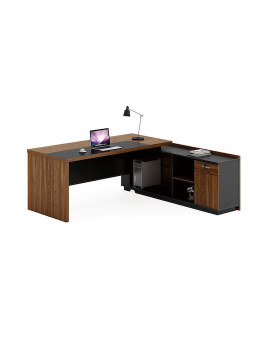 Corner Desk Oscar Grey / Walnut 200x180x76cm