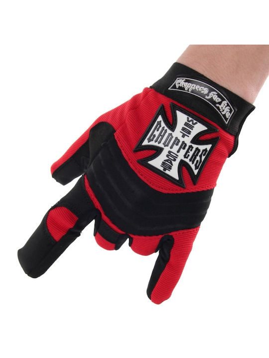 West Coast Choppers Men's Gloves 4 Seasons Black/Red