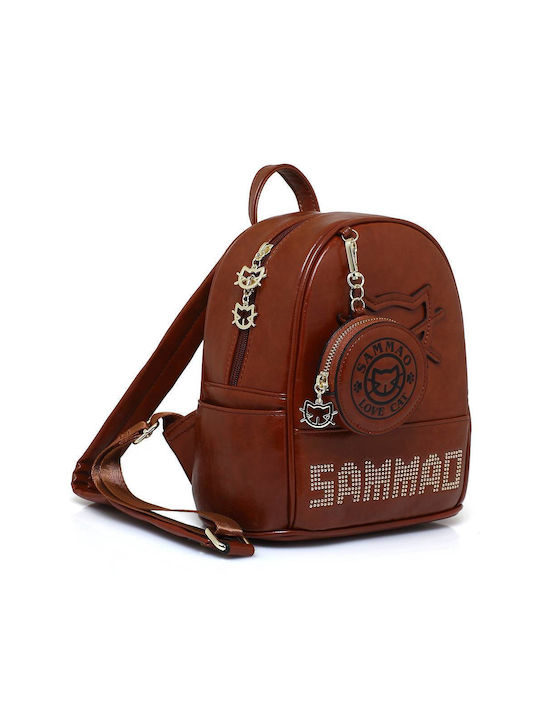 Sammao Damen Tasche Rucksack Braun