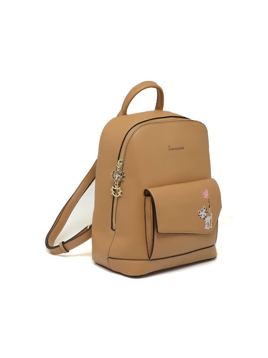 Sammao Women's Bag Backpack Beige