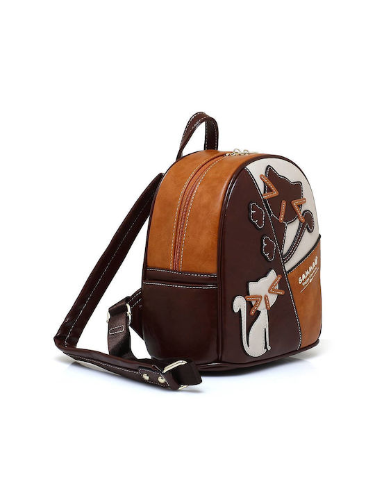 Sammao Damen Tasche Rucksack Braun