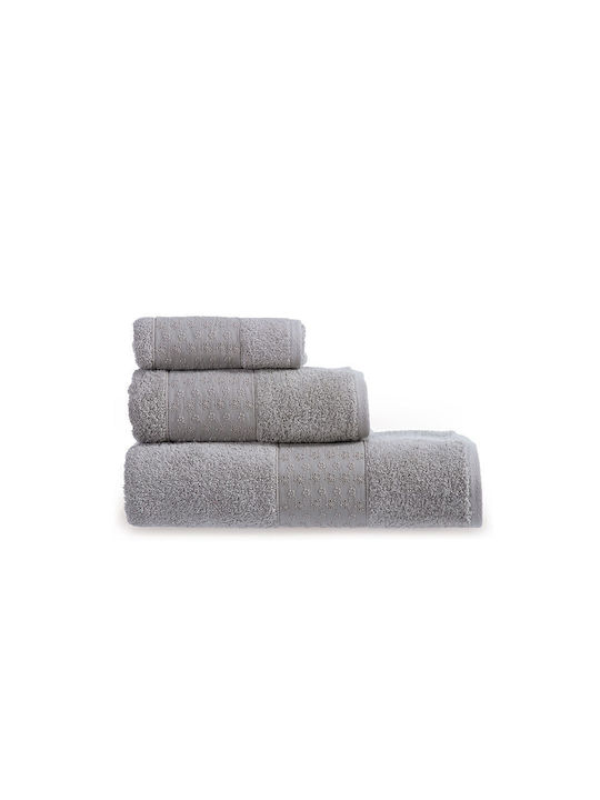 Nef-Nef Homeware Badetuchset 3Stk Loren 034510 Grey Gewicht 550gr/m²