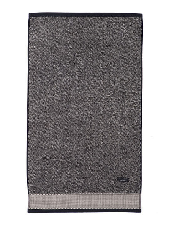 Nef-Nef Homeware Facecloth Plainis 50x90cm Beige-Black Weight 550gr/m²