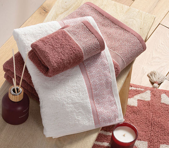 Nef-Nef Homeware Πετσέτα Χεριών Kleran 30x50εκ. Coral Βάρους 520gr/m²