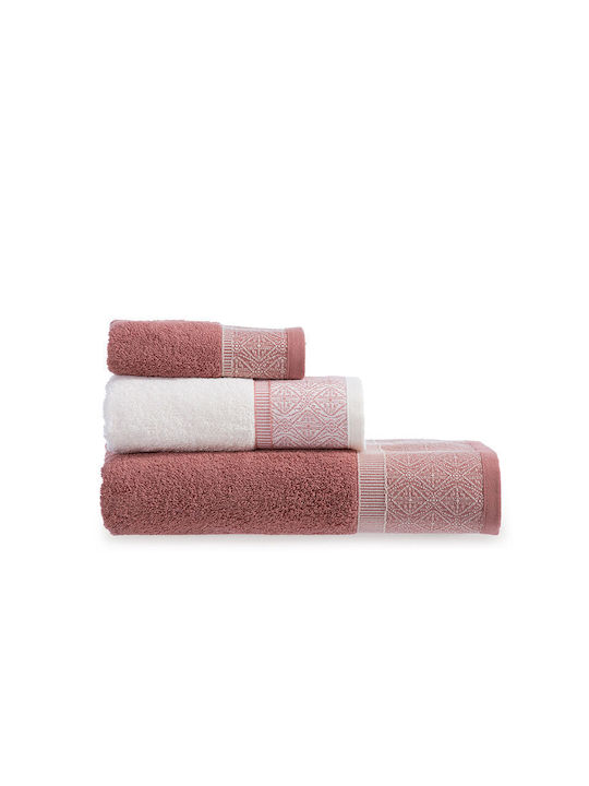 Nef-Nef Homeware 3pc Bath Towel Set Kleran 034508 Grey Weight 550gr/m²