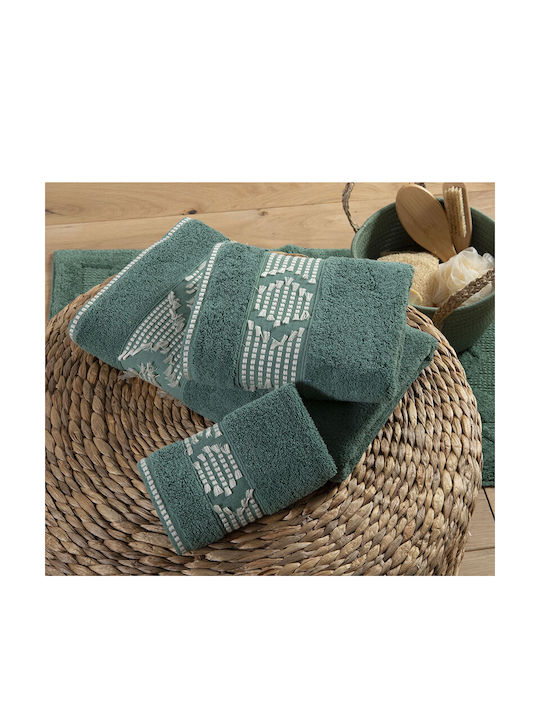 Nef-Nef Homeware Πετσέτα Προσώπου Creative 50x90εκ. Green Βάρους 520gr/m²