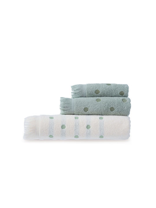 Nef-Nef Homeware Hand Towel Serendipity 034501 30x50cm. Green Weight 520gr/m²