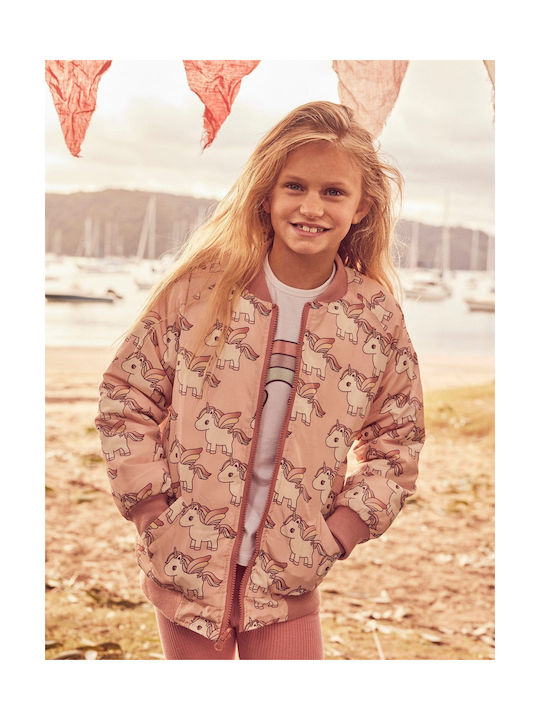 Hux Baby Girls Bomber Pink Double Sided with Ηood