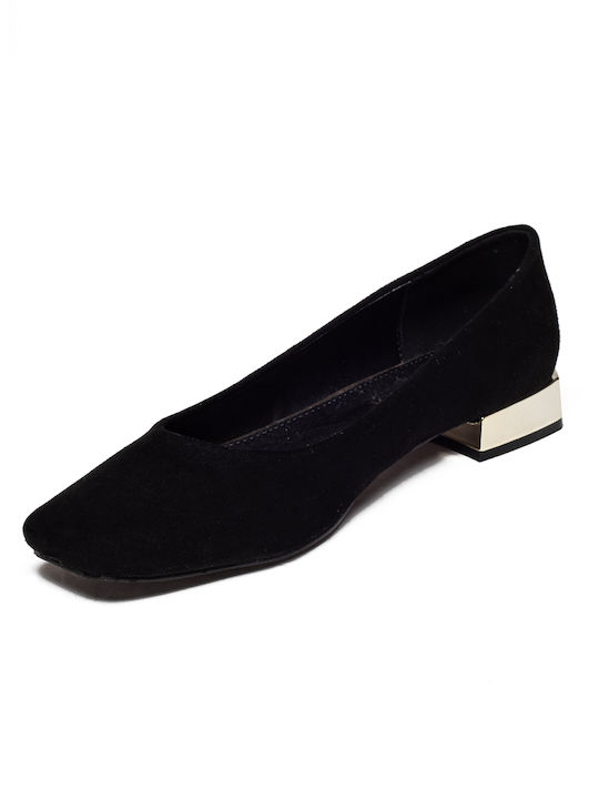 Cassandra Suede Black Heels with Strap