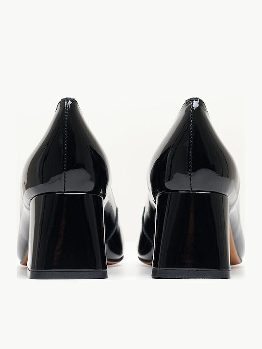 Troll Heels in Patent Leather with Strap Black