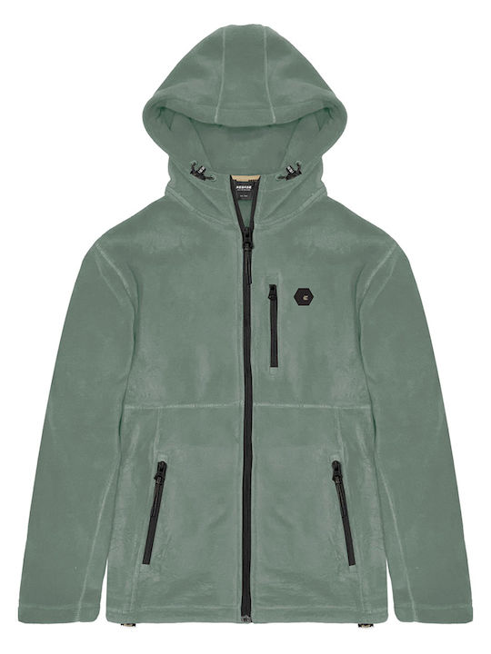 Herren Fleecejacke mit Kapuzen-Grün