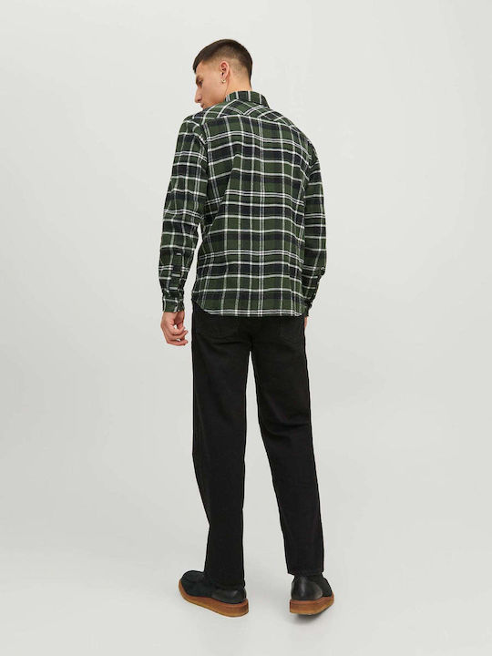 Jack & Jones Cămașă Bărbătească Cu mânecă lungă Verificat Verde