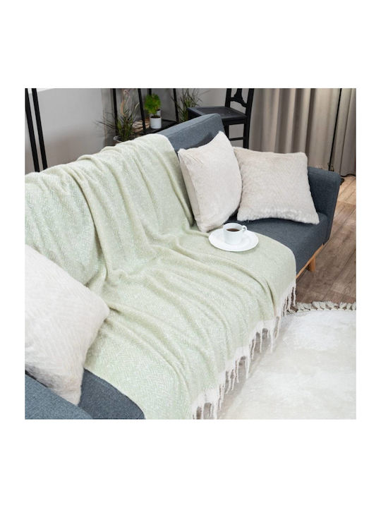 Teoran Mohair Ριχτάρι Πολυθρόνας 130x150εκ. Menta