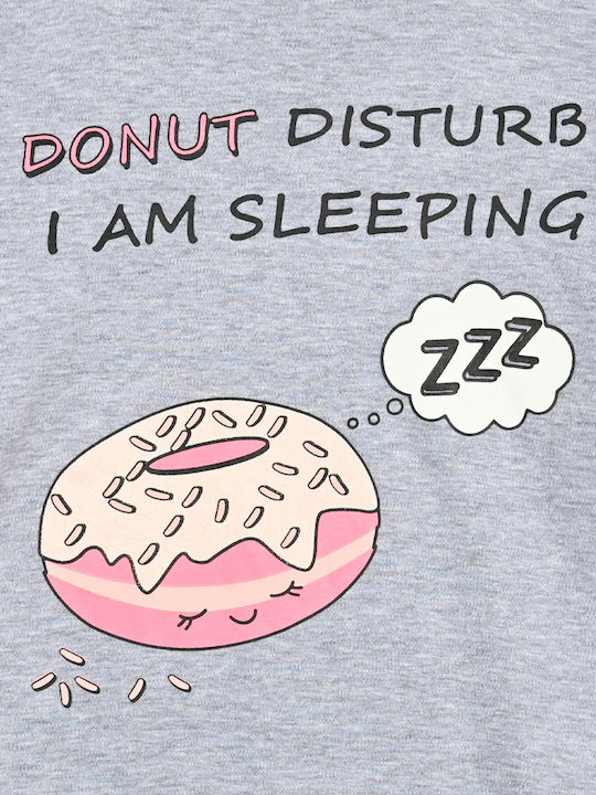Energiers Παιδική Πιτζάμα Χειμωνιάτικη Γκρι Donut Sleeping