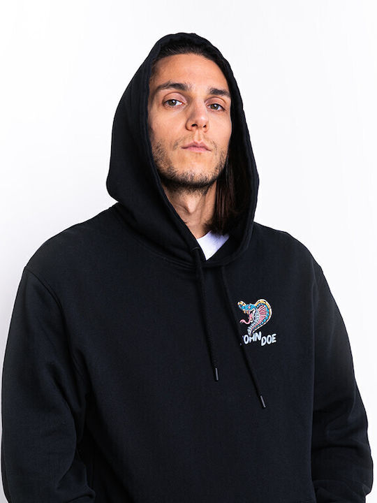 Herren Sweatshirt Jacke mit Kapuze Schwarz