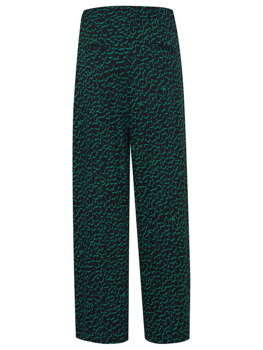 ICHI Kate Women's Fabric Trousers Green