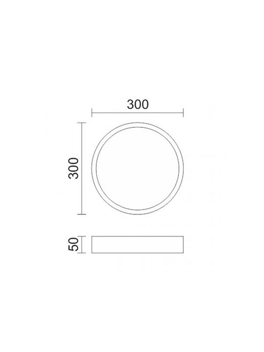 Spot Light Πλαφονιέρα Οροφής 30εκ. Μαύρη με Ενσωματωμένο LED