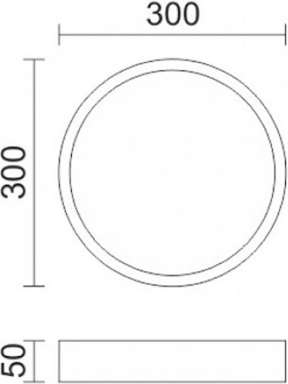 Spot Light Πλαφονιέρα Οροφής 30εκ. Μαύρη με Ενσωματωμένο LED