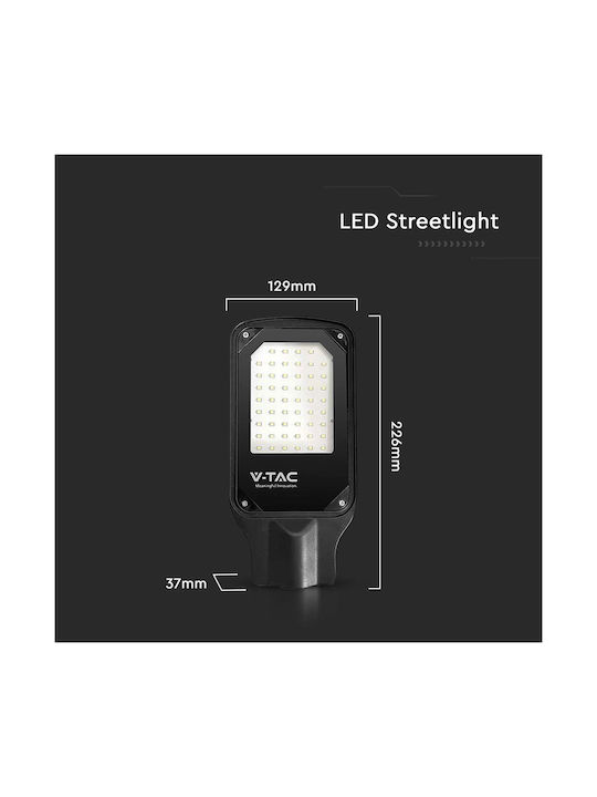 V-TAC Outdoor Floor Lamp LED Road 30W with Cold White Light IP65 Black