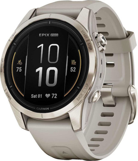 Garmin epix Pro Sapphire Edition Waterproof Smartwatch with Heart Rate Monitor (Soft Gold with Light Sand)