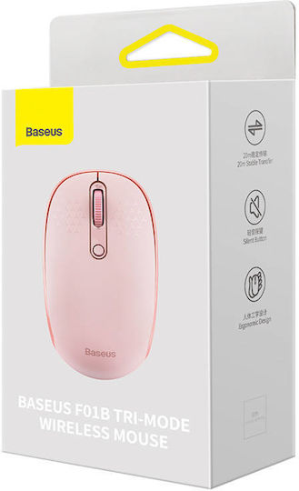 Baseus F01B Ασύρματο Bluetooth Mini Ποντίκι Ροζ