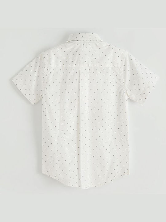 Tricou Pentru Copii Cu Buline Mâneca Scurtă Alb