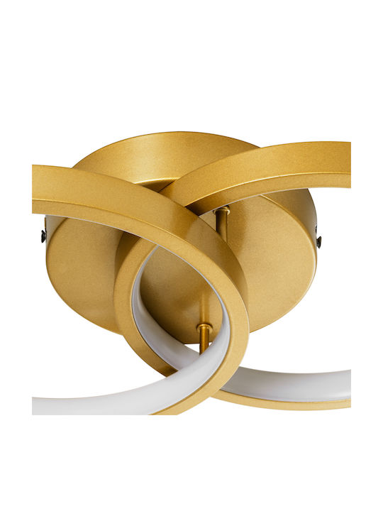 GloboStar Eva Ceiling Mount Light 20.5cm Gold with Integrated LED and Remote Control