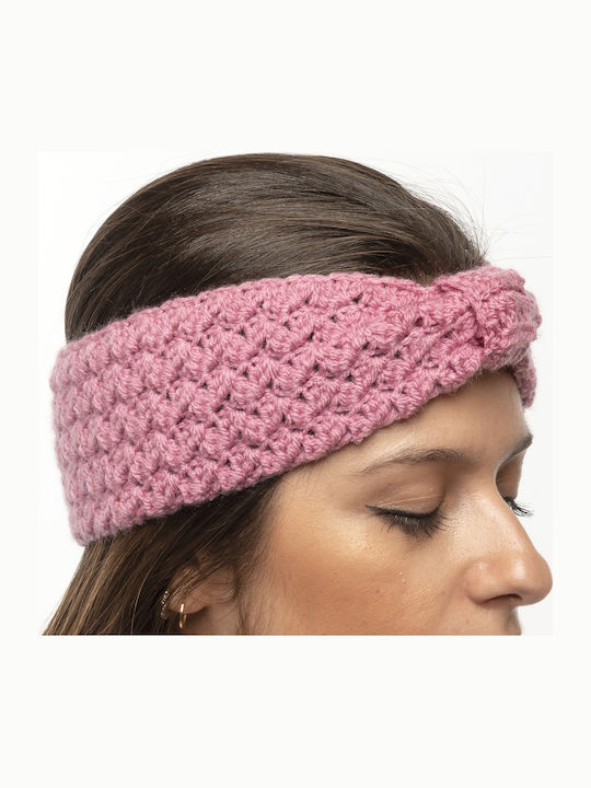 Γυναικείο Headband Πλεκτό σε Ροζ χρώμα