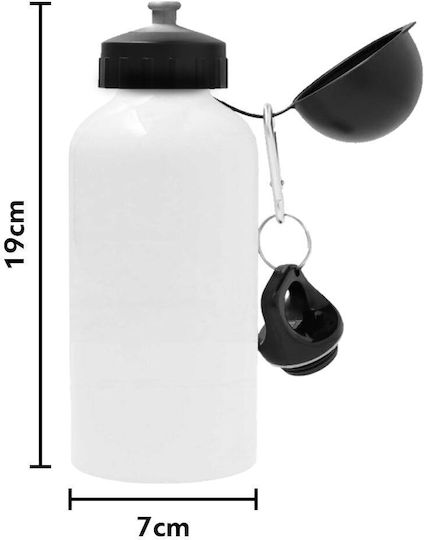 Koupakoupa Kids Water Bottle Barbie Aluminium with Pop-Up Cap White 500ml