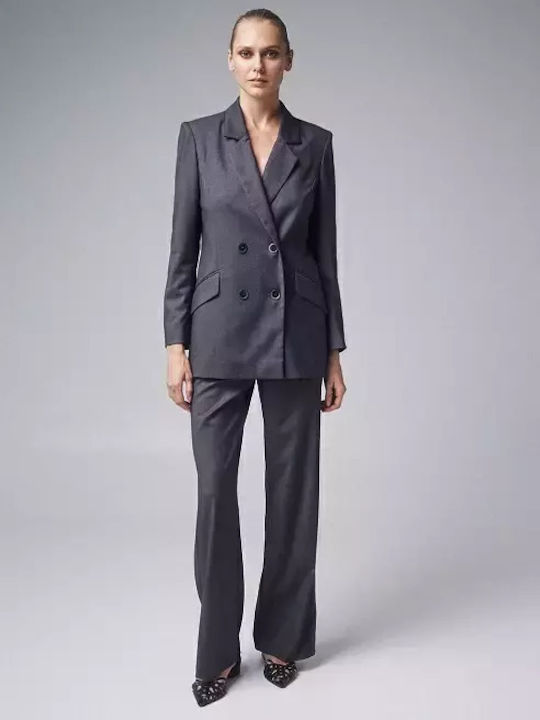 Desiree Women's Double Breasted Blazer Gray