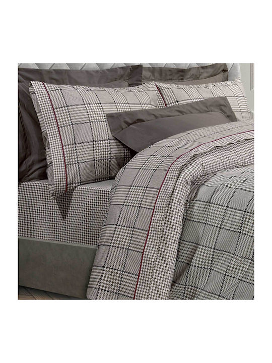 Greenwich Polo Club Duvet Cover Set Queen with 2 Pillowcases 240x260 2170 Coffee - Black - Spaghetti