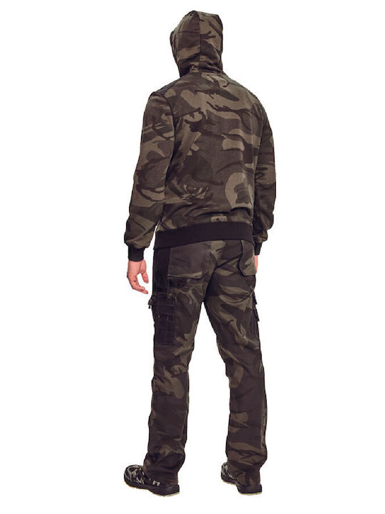 Cerva Long Sleeve Work Sweatshirt Brown with Hood