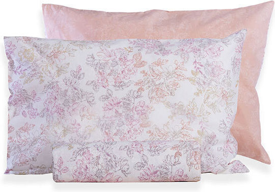 Nef-Nef Homeware Duvet Cover Set Cotton Single with Pillowcase 170x240 Frezia Salmon