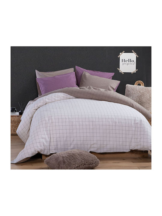 Nef-Nef Homeware Duvet Cover Set Cotton King with 2 Pillowcases 240x230 Creative 034396 Ecru