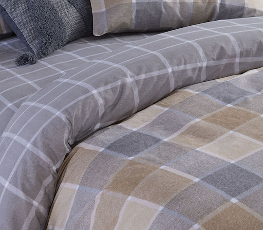 Nef-Nef Homeware Duvet Cover Set Cotton Queen with 2 Pillowcases 240x230 Coridon Yellow