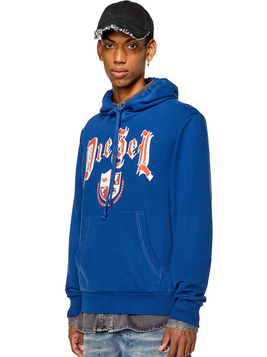 Diesel Men's Sweatshirt with Hood Blue