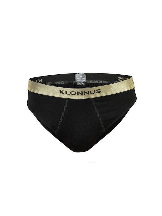 Men's Briefs with External Metallic Rubber Black - Gold 914 Klonnus