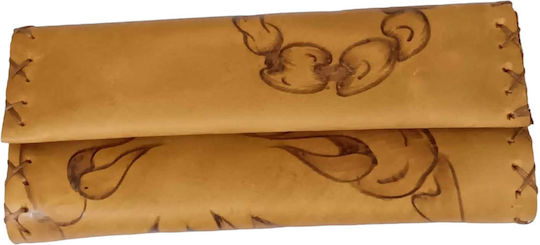One Leather Tobacco Pouch Brown Handmade with Magnetic Closure