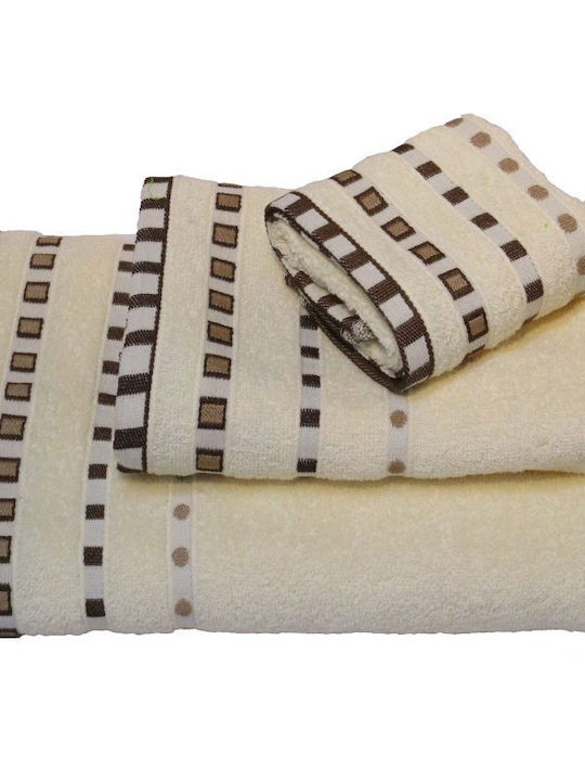 Le Blanc Facecloth Πεννιέ Ζακάρ Πουά 50x90cm. Cream Weight 450gr/m²