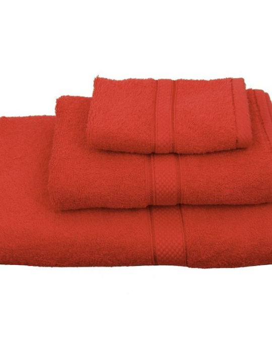 Viopros 3pc Bath Towel Set Classic 640417 Red Weight 480gr/m²