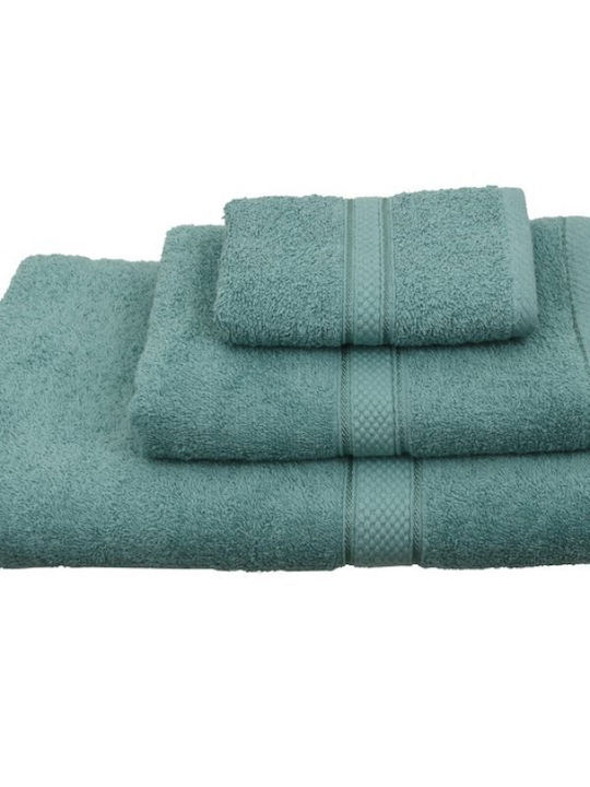 Viopros 3pc Bath Towel Set Classic 640394 Petrol Weight 480gr/m²