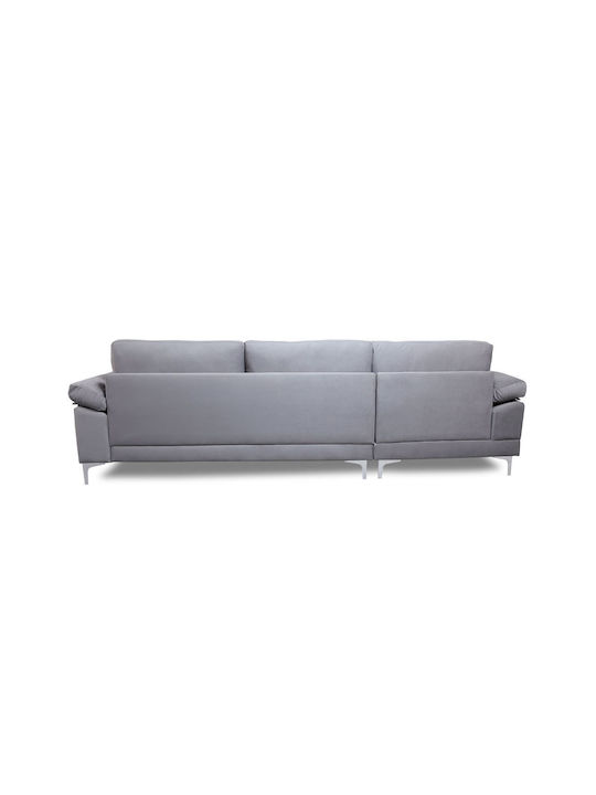 Alex Γωνιακός Καναπές με Δεξιά Γωνία Γκρι 264x132x75εκ.