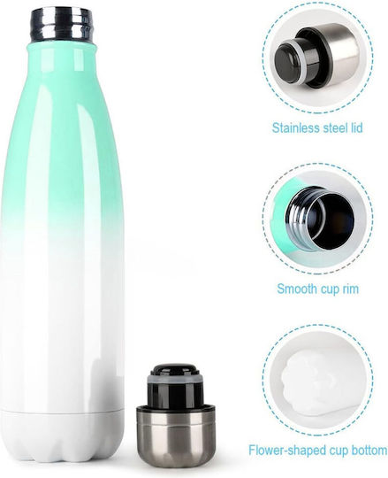 Koupakoupa Couple Recyclable Bottle Thermos Stainless Steel BPA Free 500ml Green