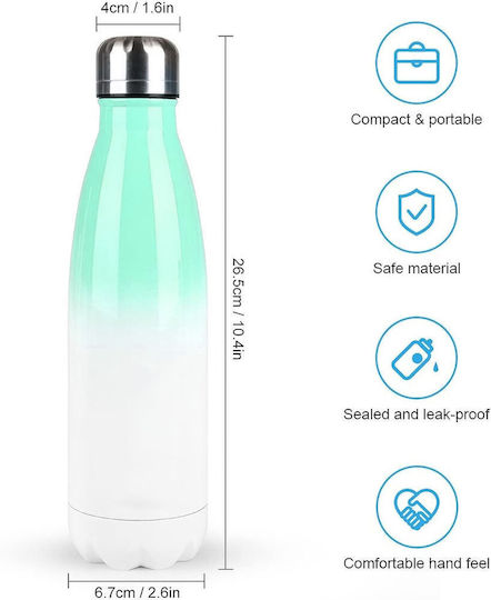 Koupakoupa Couple Recyclable Bottle Thermos Stainless Steel BPA Free 500ml Green