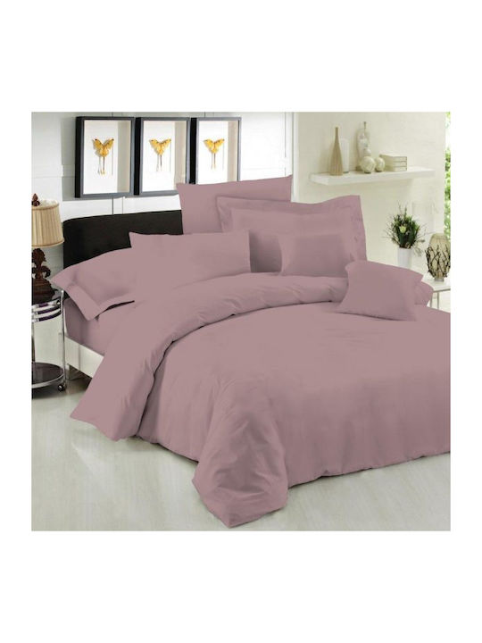 Le Blanc Sheet Super-Double with Elastic 160x200+35cm. Wood Rose