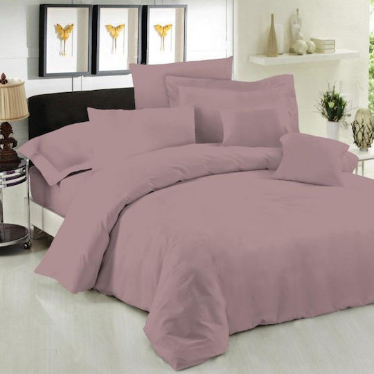 Le Blanc Sheet Super-Double with Elastic 160x200+35cm. Wood Rose