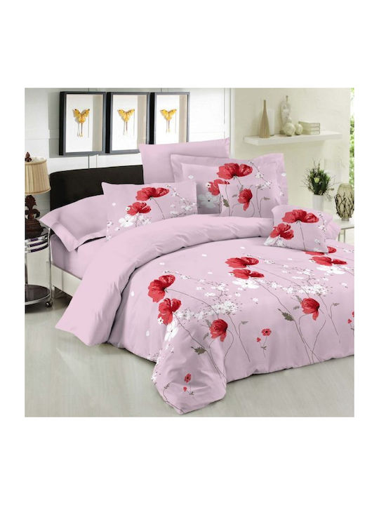 Le Blanc Sheet Sets Queen with Elastic 160x200+30cm. Anemone Pink 4pcs