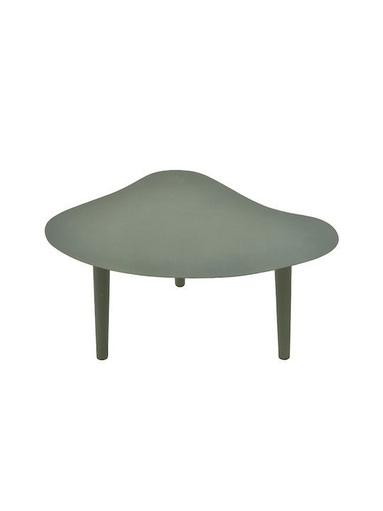 Oval Metal Side Table Green 60x40x30 cm