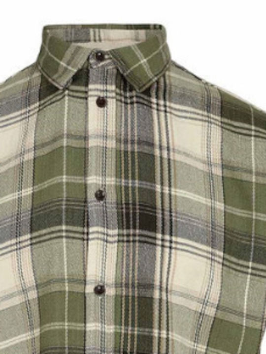 Anerkjendt Men's Shirt Long Sleeve Checked Khaki